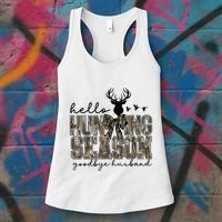 Hello Hunting Season Goodbye Husband Deer Girl Women Women's Tank Top thumb 3
