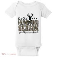 Hello Hunting Season Goodbye Husband Deer Girl Women Baby Bodysuit thumb 0
