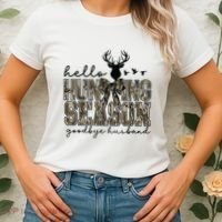 Hello Hunting Season Goodbye Husband Deer Girl Women Women's T-Shirt thumb 2