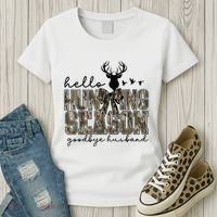 Hello Hunting Season Goodbye Husband Deer Girl Women Women's T-Shirt thumb 3