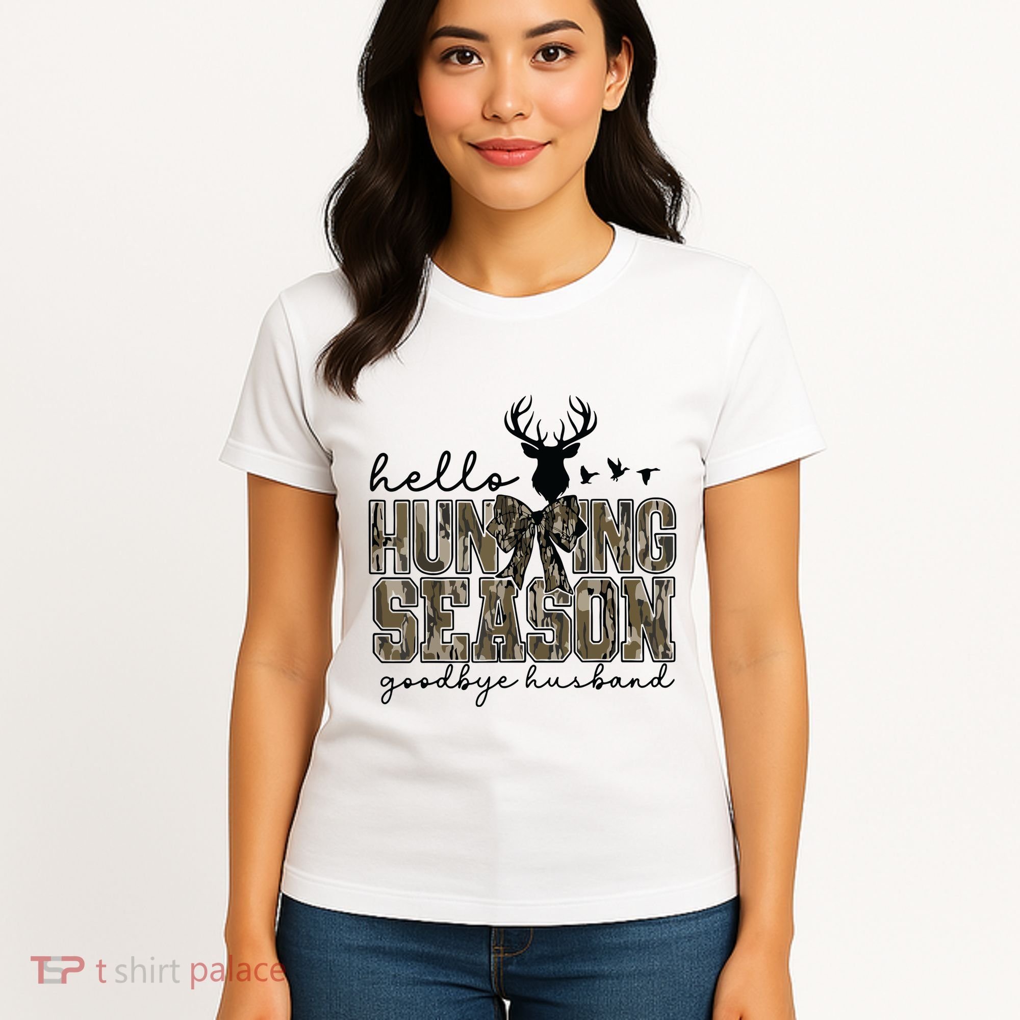 Hello Hunting Season Goodbye Husband Deer Girl Women Women's T-Shirt