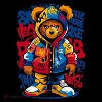 Hip Hop Teddy Bear Rap Music Women's Hoodie thumb 2