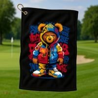 Hip Hop Teddy Bear Rap Music Golf Towel thumb 1