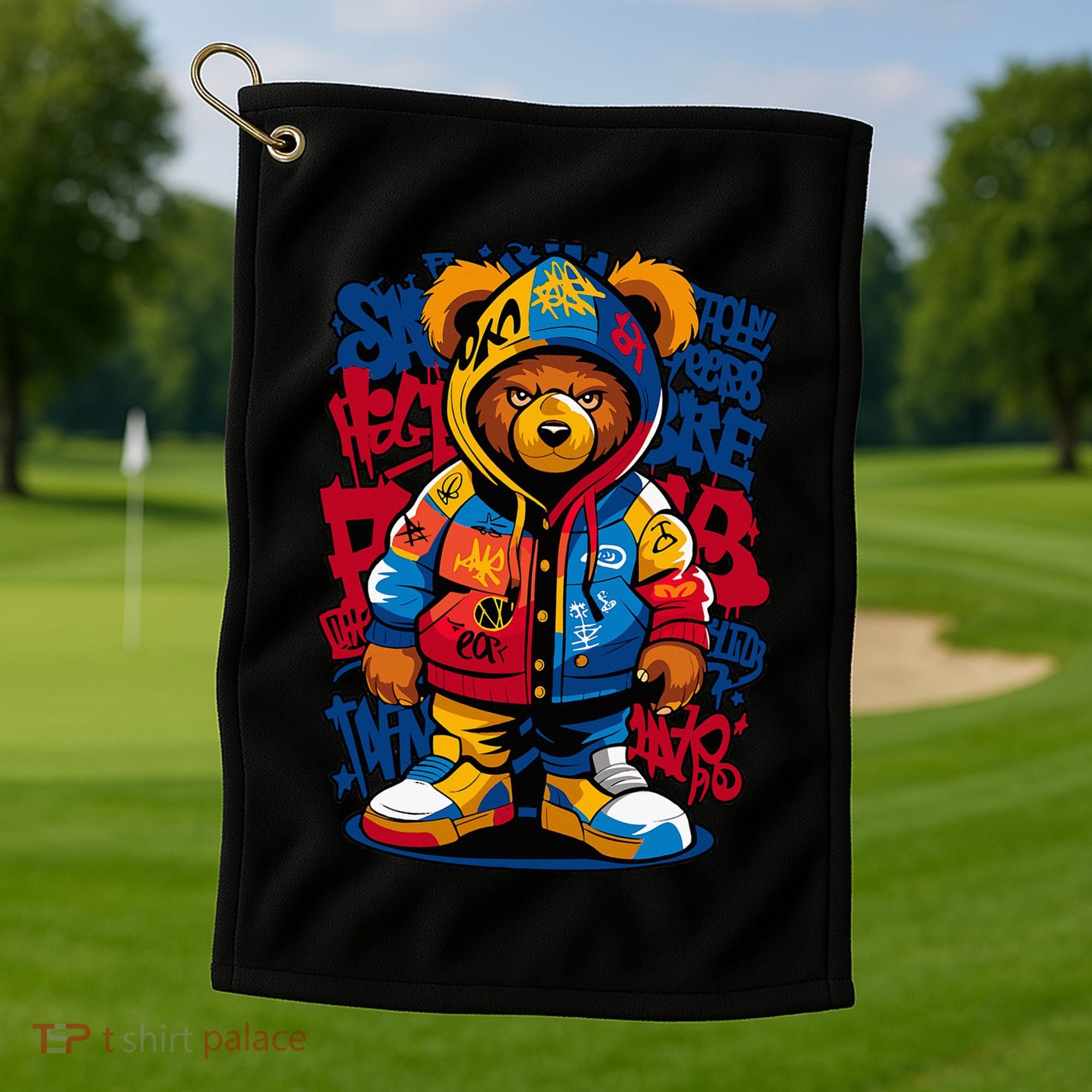 Hip Hop Teddy Bear Rap Music Golf Towel