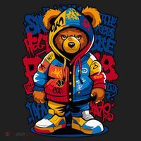 Hip Hop Teddy Bear Rap Music Golf Towel thumb 3