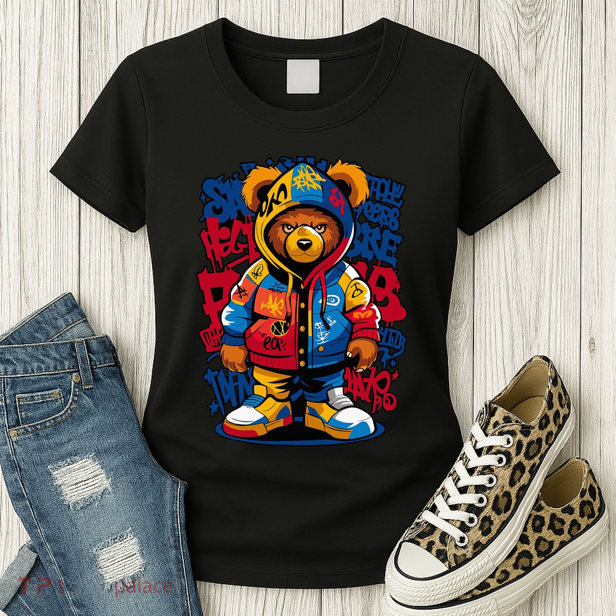 Hip Hop Teddy Bear Rap Music Women's T-Shirt