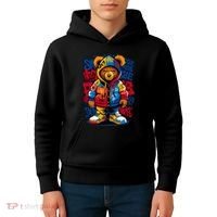 Hip Hop Teddy Bear Rap Music Kids Hoodie thumb 4