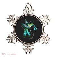 Hummingbird Holding Teal Ribbon Cervical Cancer Awareness Ornament thumb 0