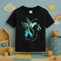 Hummingbird Holding Teal Ribbon Cervical Cancer Awareness Toddler T-Shirt thumb 3
