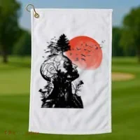 Hangover Human Tree Graphic Golf Towel thumb 1