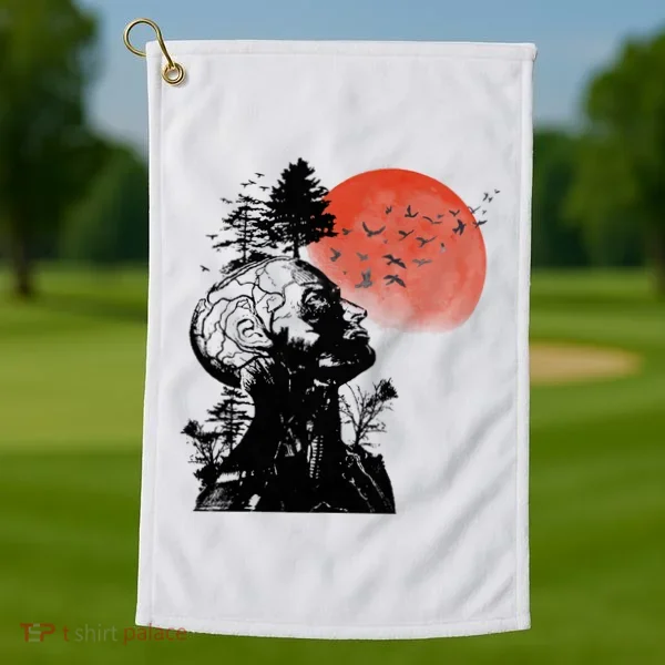 Hangover Human Tree Graphic Golf Towel