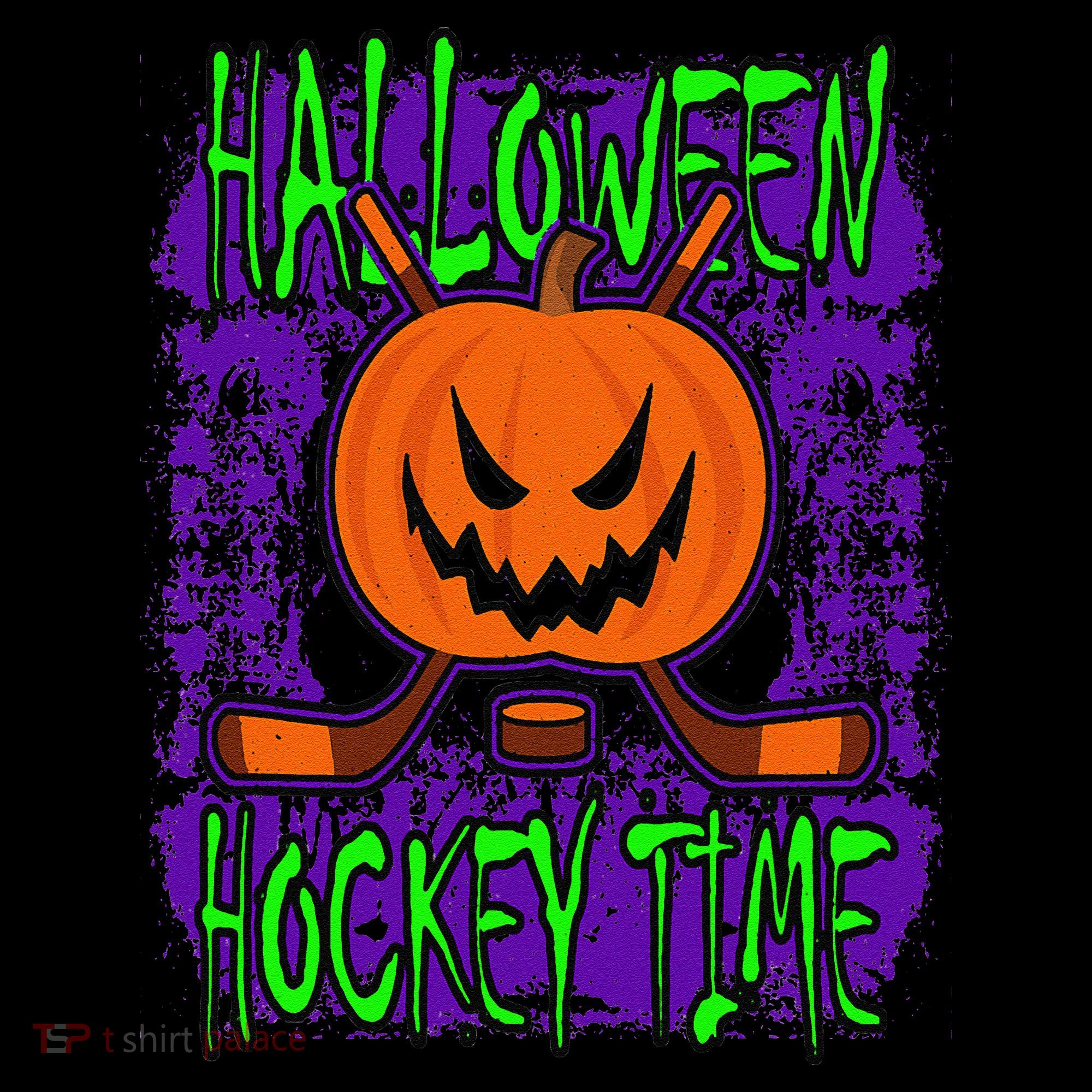 Halloween Hockey Time With Spooky Pumpkin And Hockey Sticks Coffee Mug