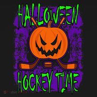 Halloween Hockey Time With Spooky Pumpkin And Hockey Sticks Women's Hoodie thumb 2