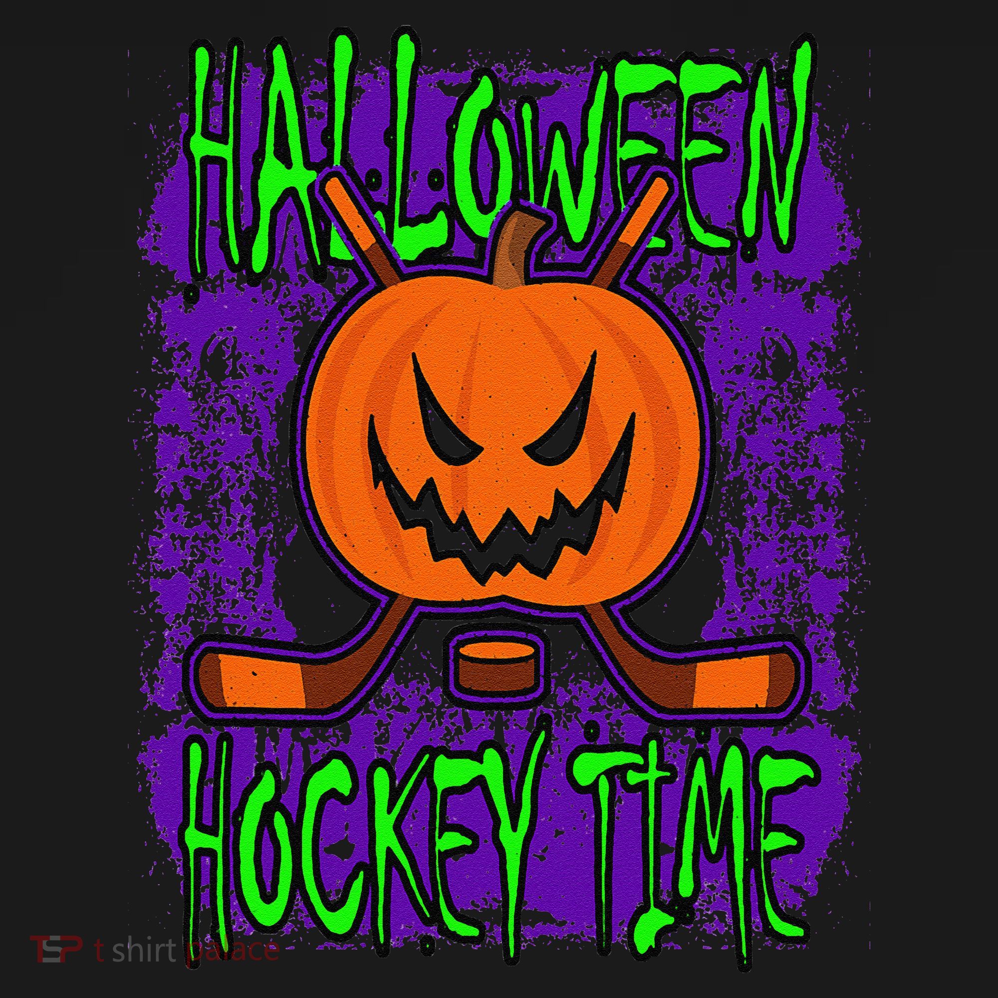 Halloween Hockey Time With Spooky Pumpkin And Hockey Sticks Tank Top