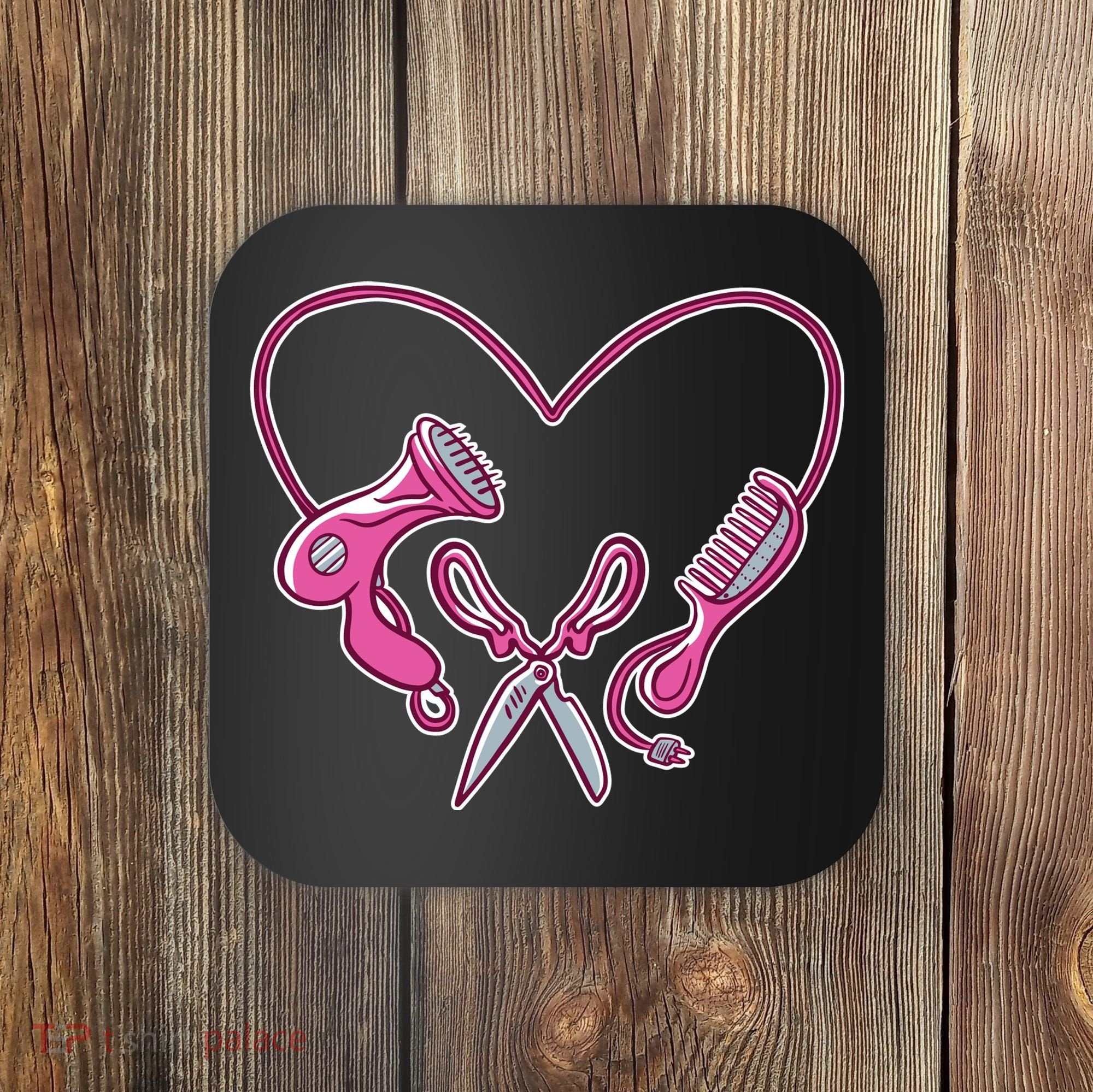 Hairdresser Heart Tools Coaster