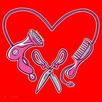 Hairdresser Heart Tools Santa Hat thumb 1