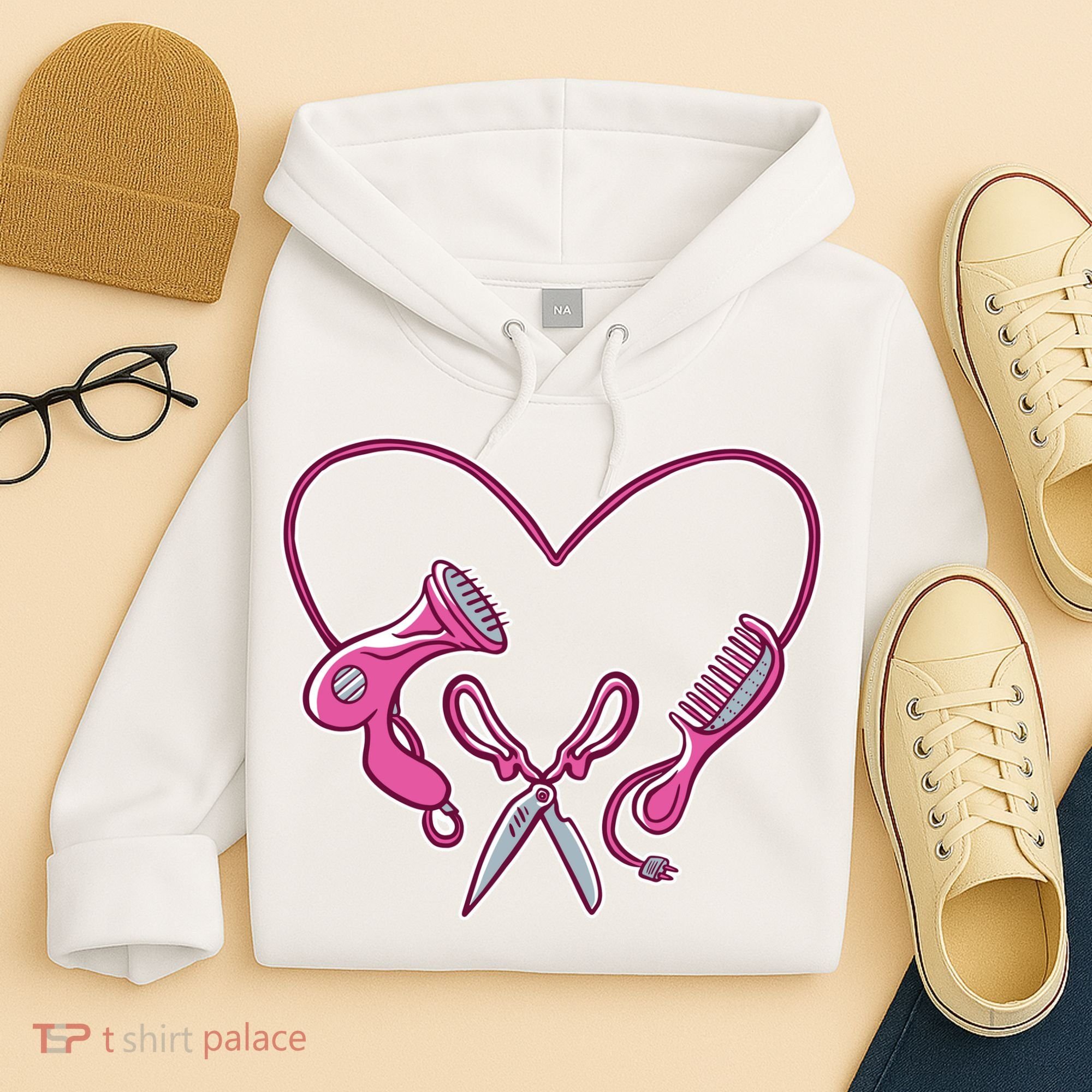Hairdresser Heart Tools Hoodie