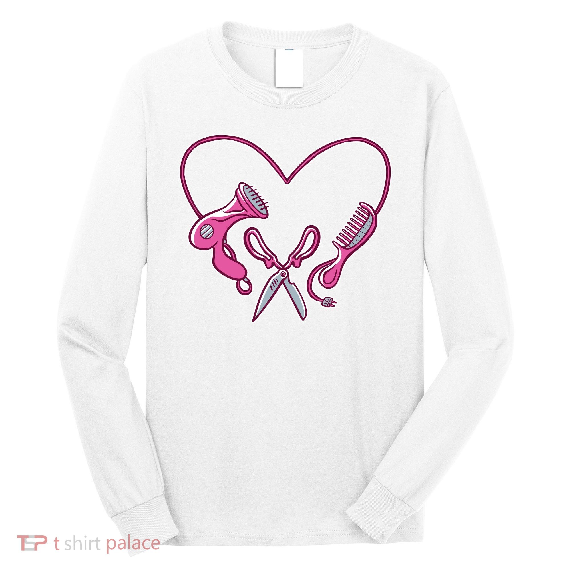 Hairdresser Heart Tools Long Sleeve Shirt