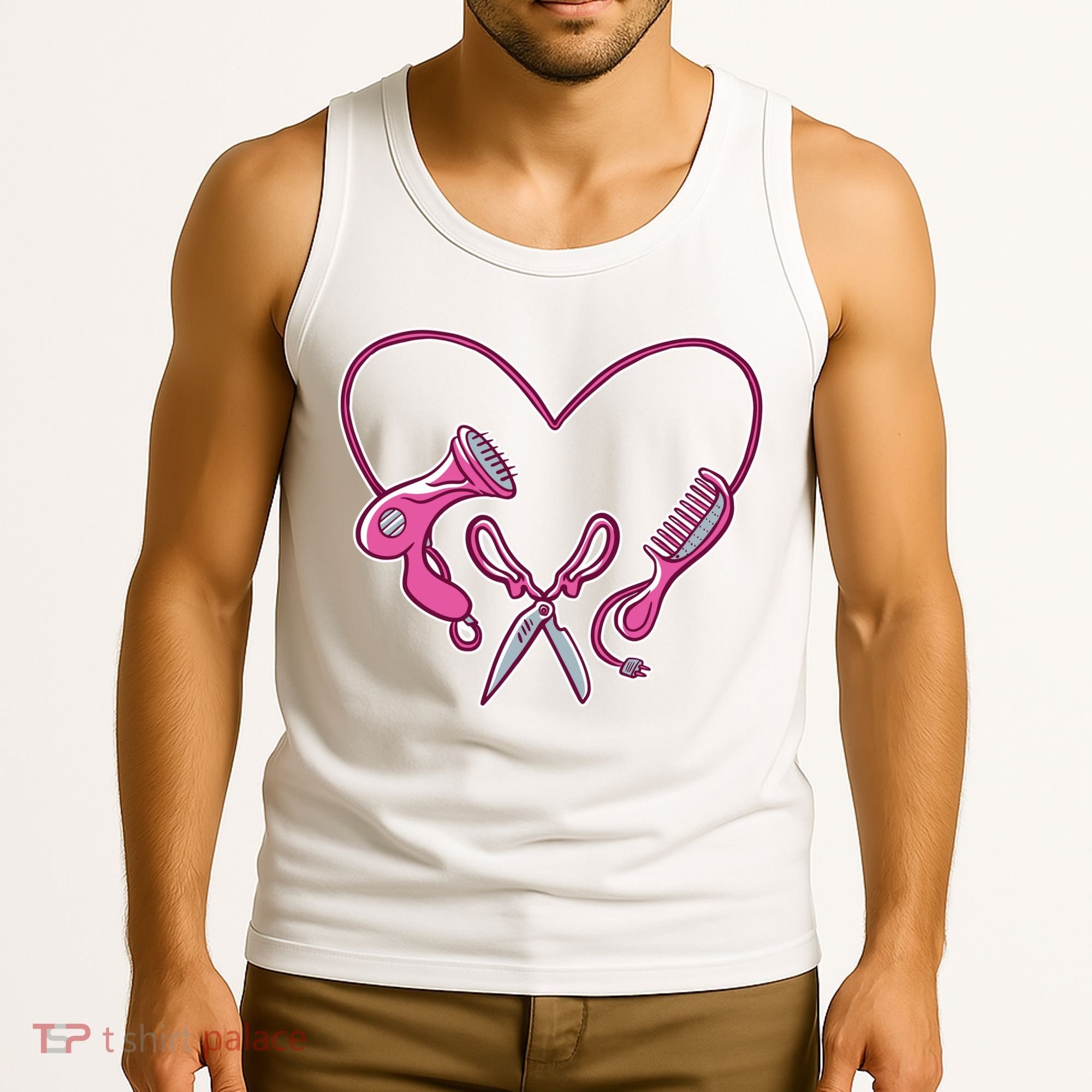Hairdresser Heart Tools Tank Top