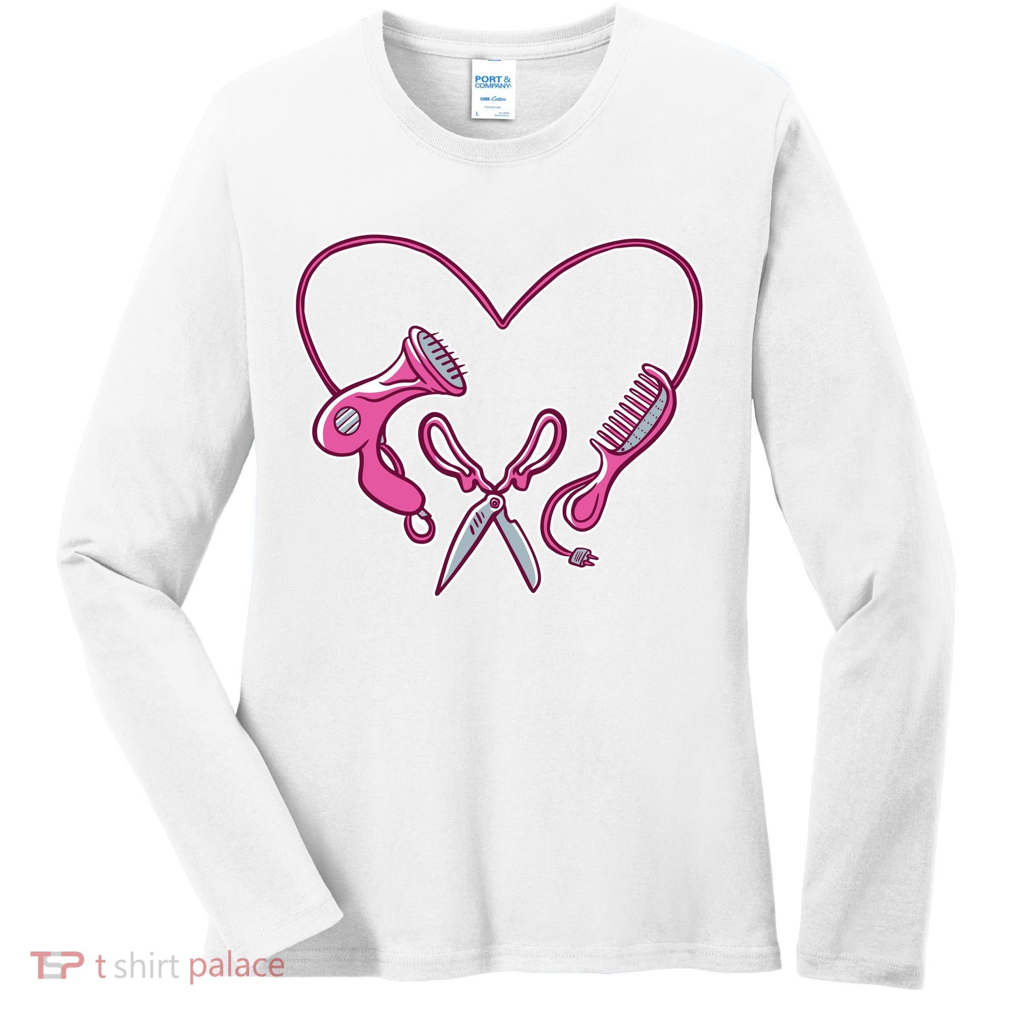 Hairdresser Heart Tools Women's Long Sleeve Shirt