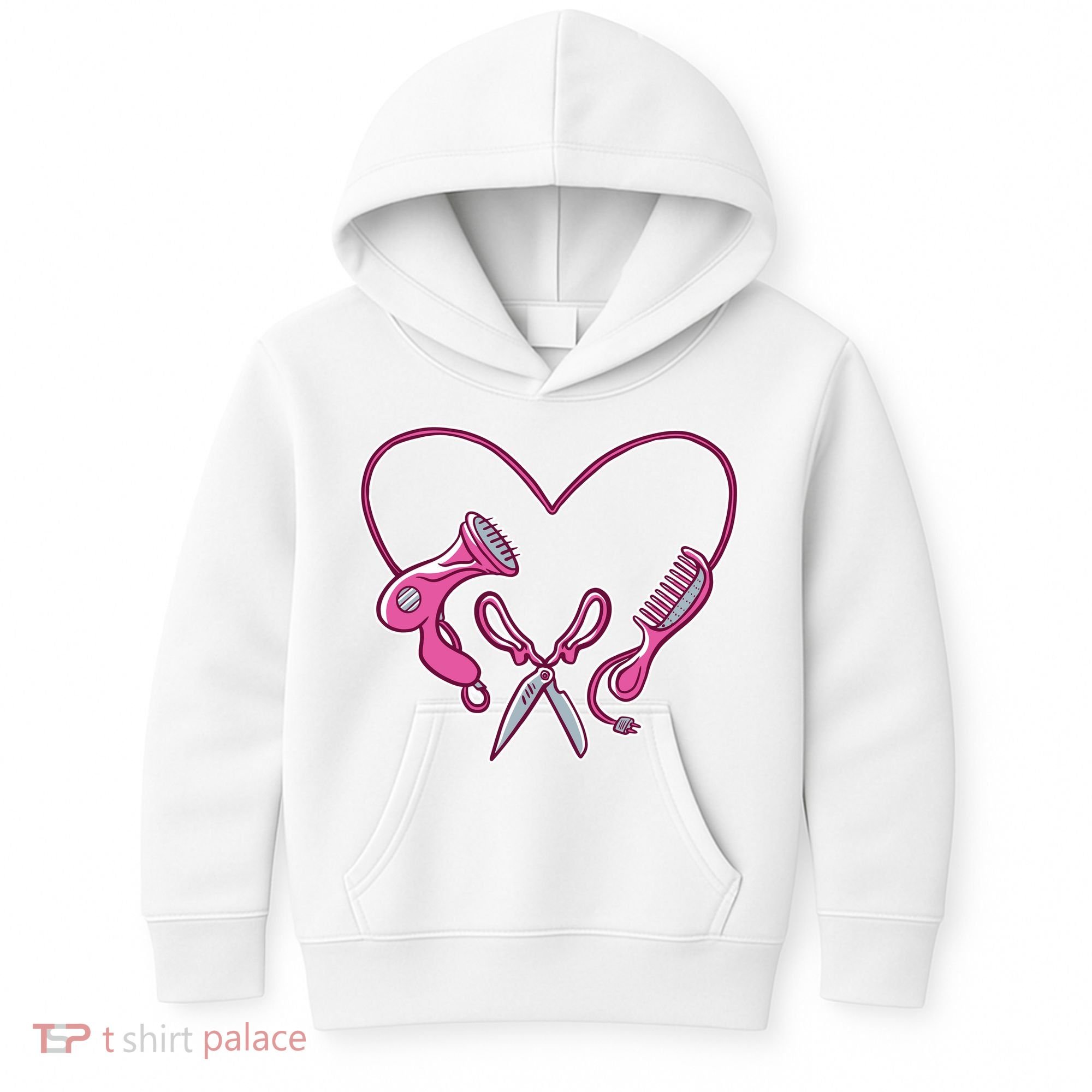Hairdresser Heart Tools Kids Hoodie