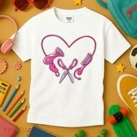 Hairdresser Heart Tools Kids T-Shirt thumb 3