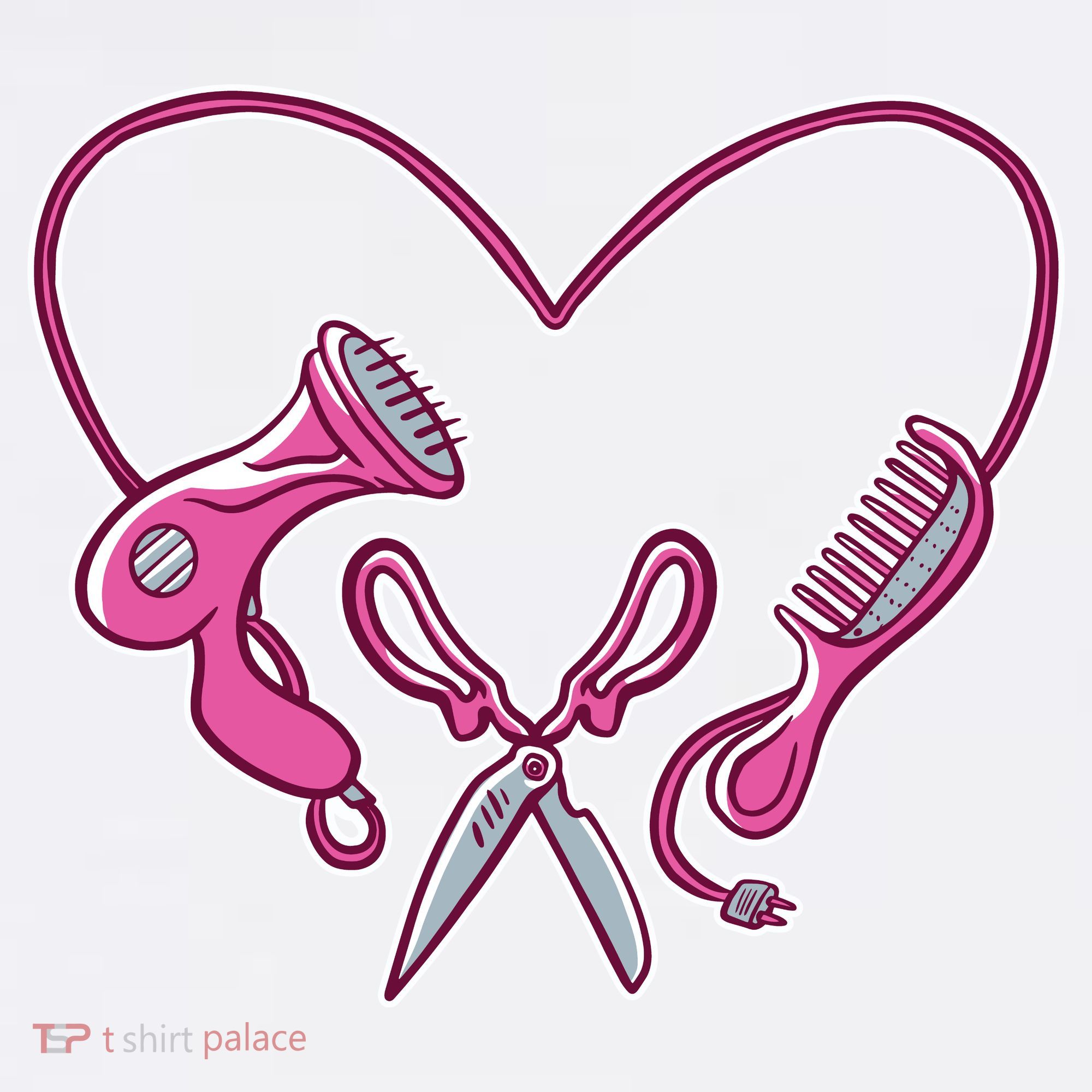 Hairdresser Heart Tools Kids T-Shirt