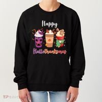 Happy Halloween Thanksgiving Christmas Coffee Lover Women's Sweatshirt thumb 0