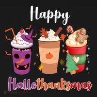 Happy Halloween Thanksgiving Christmas Coffee Lover Coaster thumb 2