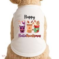 Happy Halloween Thanksgiving Christmas Coffee Lover Doggie Tank thumb 0