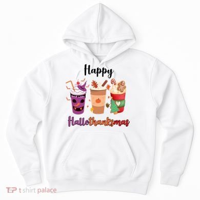 Happy Halloween Thanksgiving Christmas Coffee Lover Hoodie