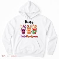 Happy Halloween Thanksgiving Christmas Coffee Lover Hoodie thumb 0