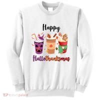 Happy Halloween Thanksgiving Christmas Coffee Lover Sweatshirt thumb 0