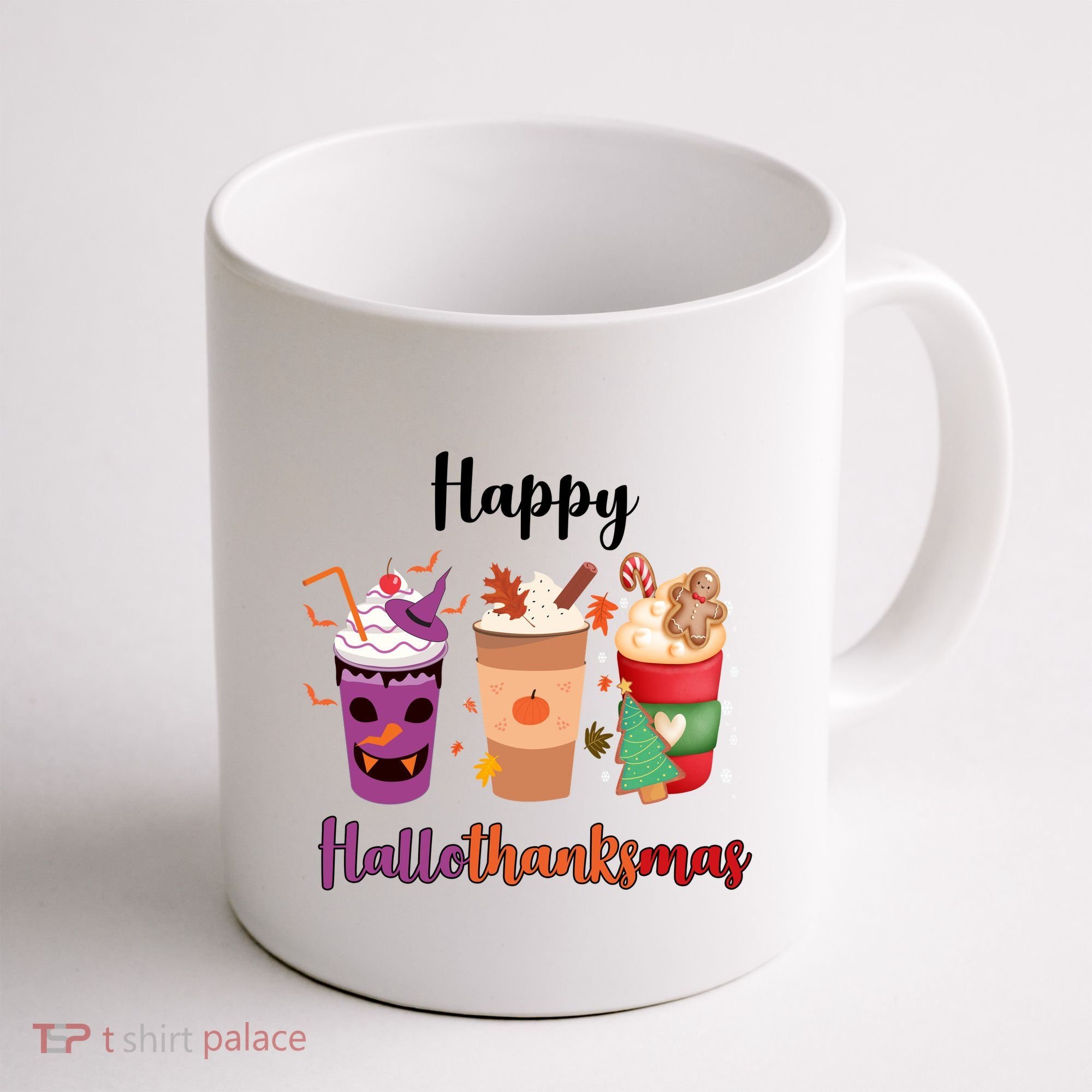 Happy Halloween Thanksgiving Christmas Coffee Lover Coffee Mug