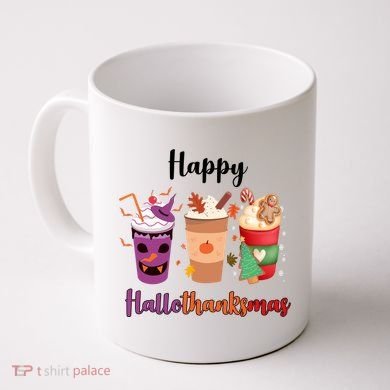 Happy Halloween Thanksgiving Christmas Coffee Lover Coffee Mug