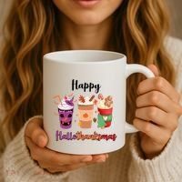 Happy Halloween Thanksgiving Christmas Coffee Lover Coffee Mug thumb 3