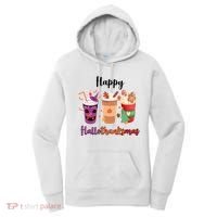 Happy Halloween Thanksgiving Christmas Coffee Lover Women's Hoodie thumb 0