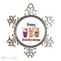 Happy Halloween Thanksgiving Christmas Coffee Lover Ornament thumb 0