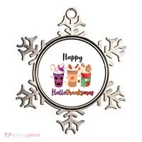 Happy Halloween Thanksgiving Christmas Coffee Lover Ornament thumb 0