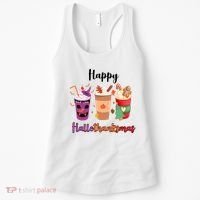 Happy Halloween Thanksgiving Christmas Coffee Lover Women's Tank Top thumb 0
