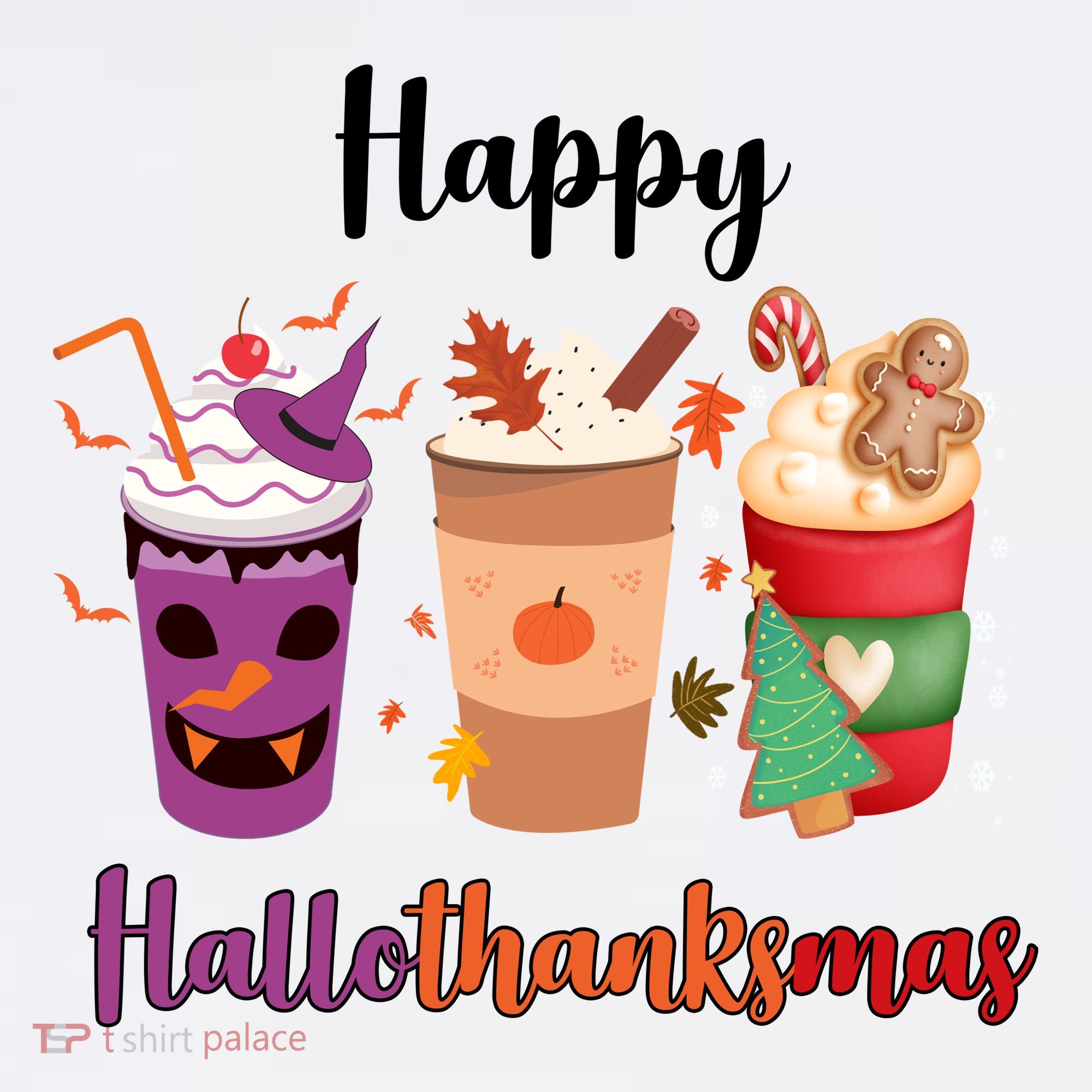 Happy Halloween Thanksgiving Christmas Coffee Lover Baby Bodysuit