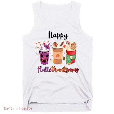 Happy Halloween Thanksgiving Christmas Coffee Lover Tank Top