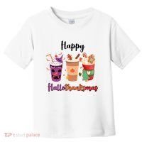 Happy Halloween Thanksgiving Christmas Coffee Lover Toddler T-Shirt thumb 0