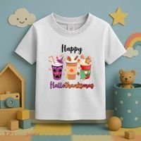 Happy Halloween Thanksgiving Christmas Coffee Lover Toddler T-Shirt thumb 3