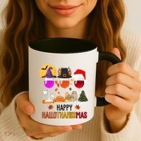 Happy Halloween Thanksgiving Christmas Wine Lover Gift Coffee Mug thumb 3
