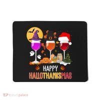 Happy Halloween Thanksgiving Christmas Wine Lover Gift Mousepad thumb 0