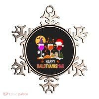 Happy Halloween Thanksgiving Christmas Wine Lover Gift Ornament thumb 0