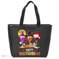 Happy Halloween Thanksgiving Christmas Wine Lover Gift Tote Bag thumb 0