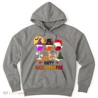 Happy Halloween Thanksgiving Christmas Wine Lover Gift Hoodie thumb 0