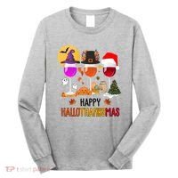 Happy Halloween Thanksgiving Christmas Wine Lover Gift Long Sleeve Shirt thumb 0